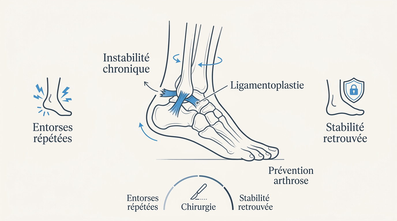 Instabilité ligamentaire de la cheville et ligamentoplastie
